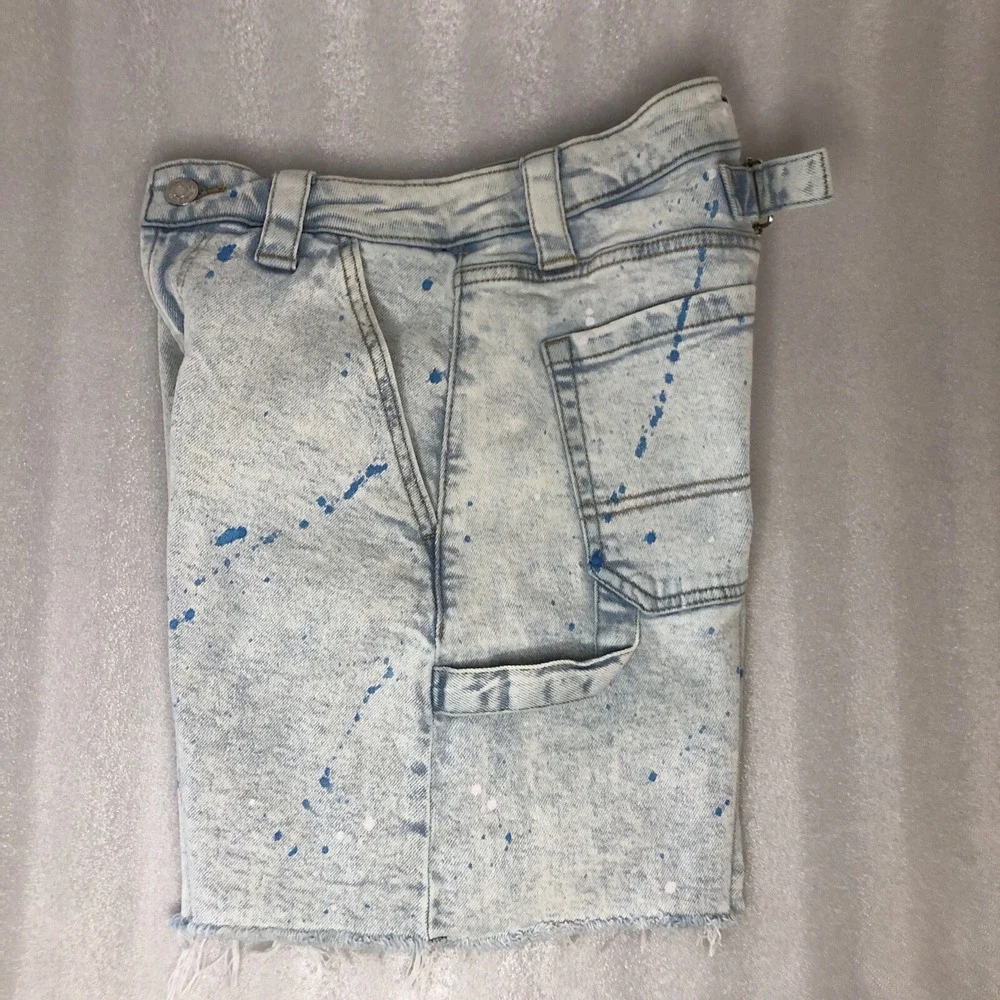 Wild Fable Highest Rise Utility‎ Paint Splatter Bermuda Jean Denim Shorts Size 0